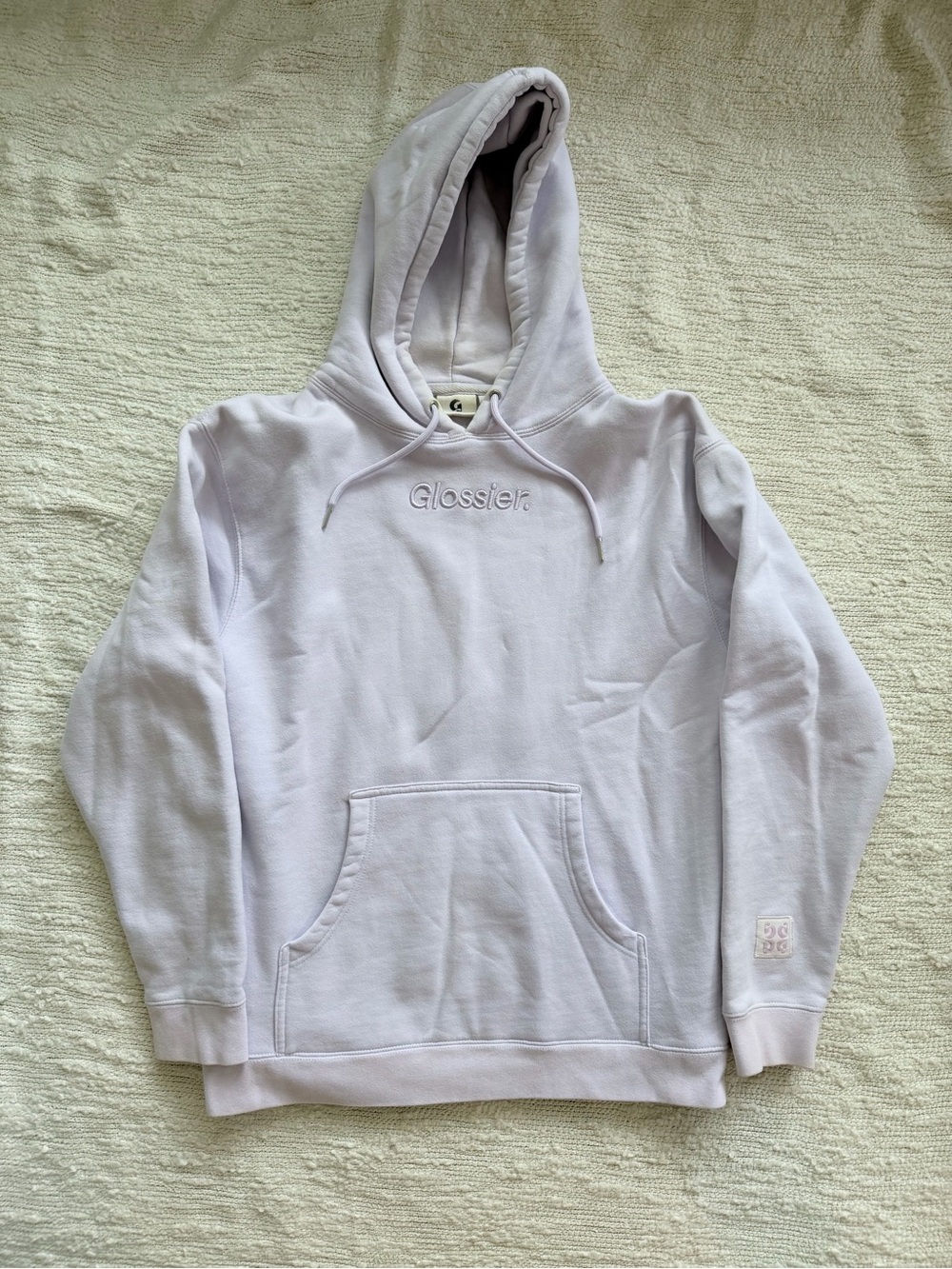 Glossier lavender hoodie in size M